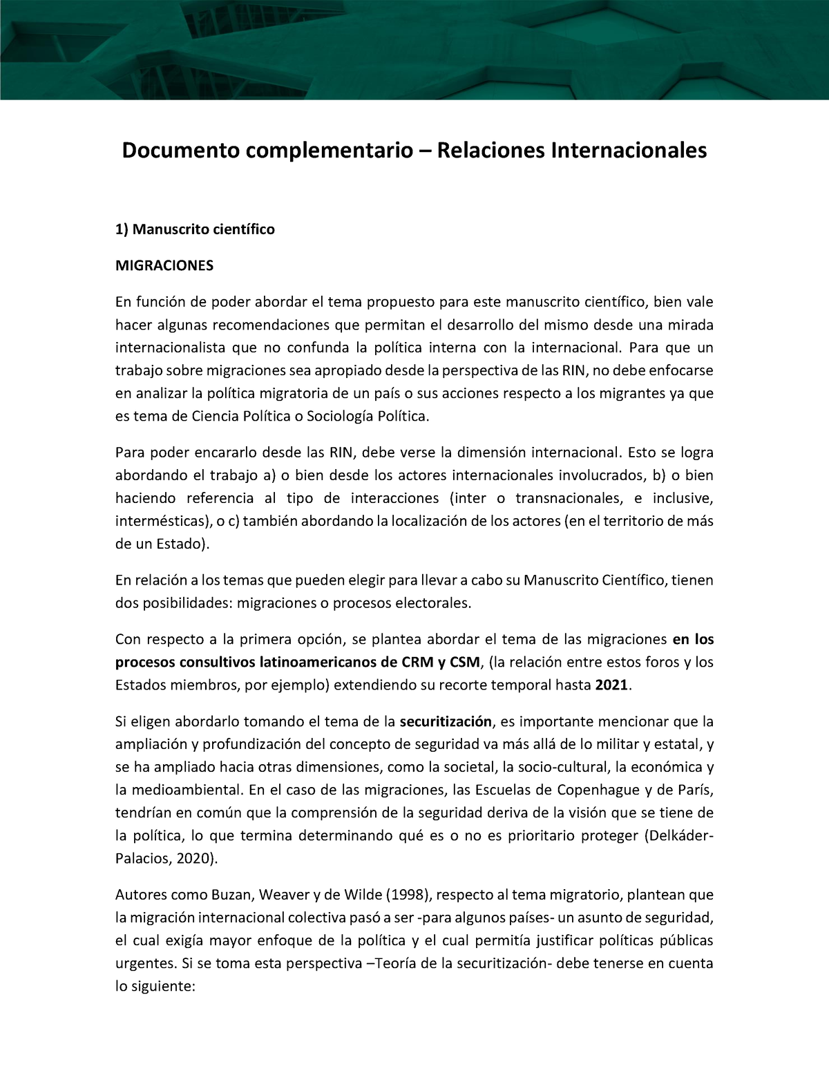 Resumen De Apuntes - Documento Complementario – Relaciones ...