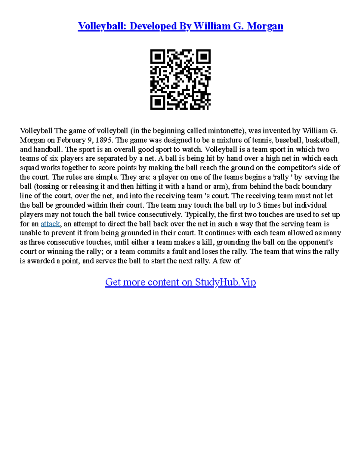 Volleyball Essay Volleyball Developed By William G.