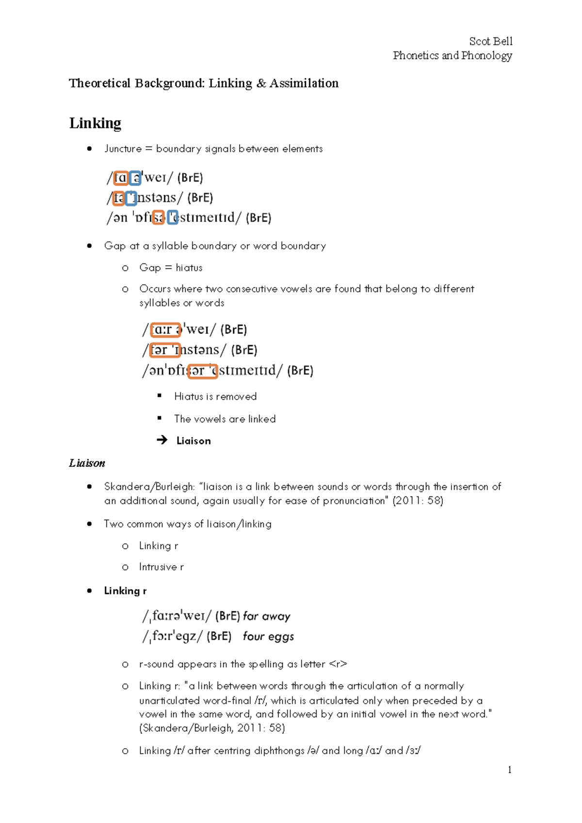 10. Linking and Assimilation - Theoretical Background - Phonetics and ...