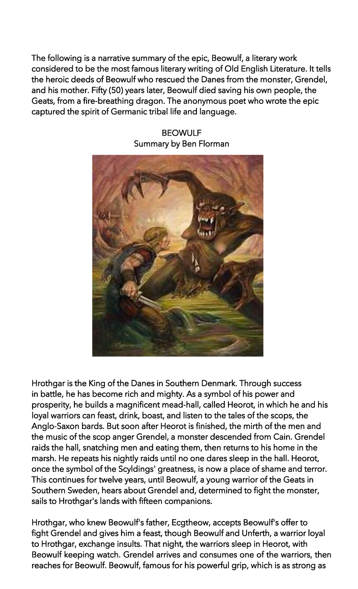 research work on beowulf