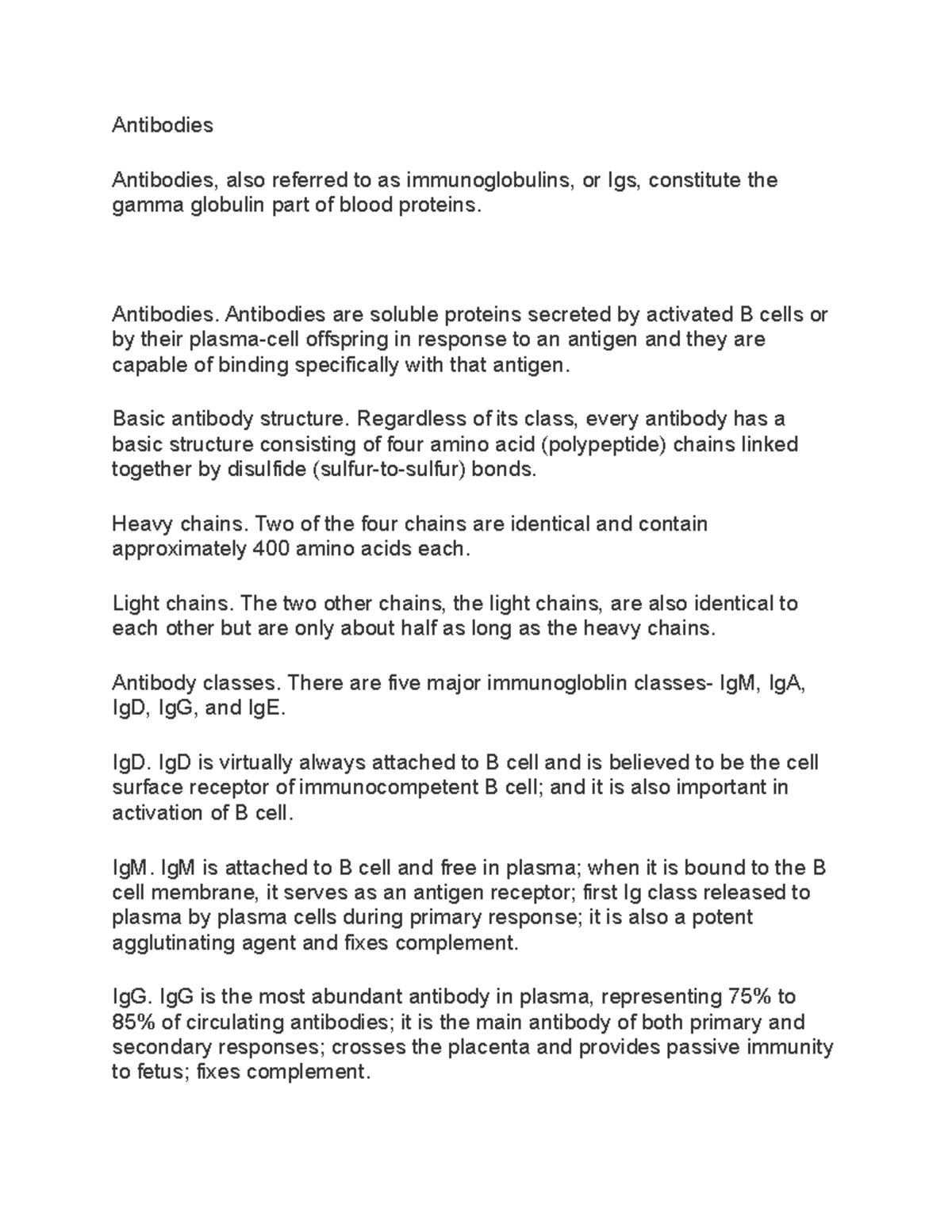 Antibodies lecture notes Antibodies Antibodies, also referred to as