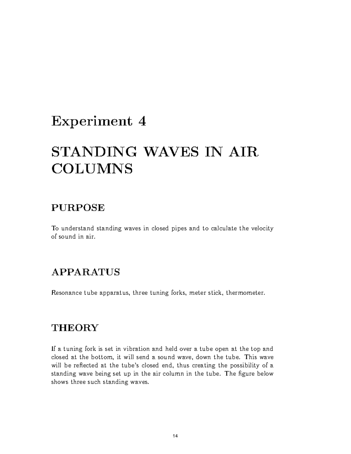 Lab 4 lab assignment on standing waves in air columns Experiment 4