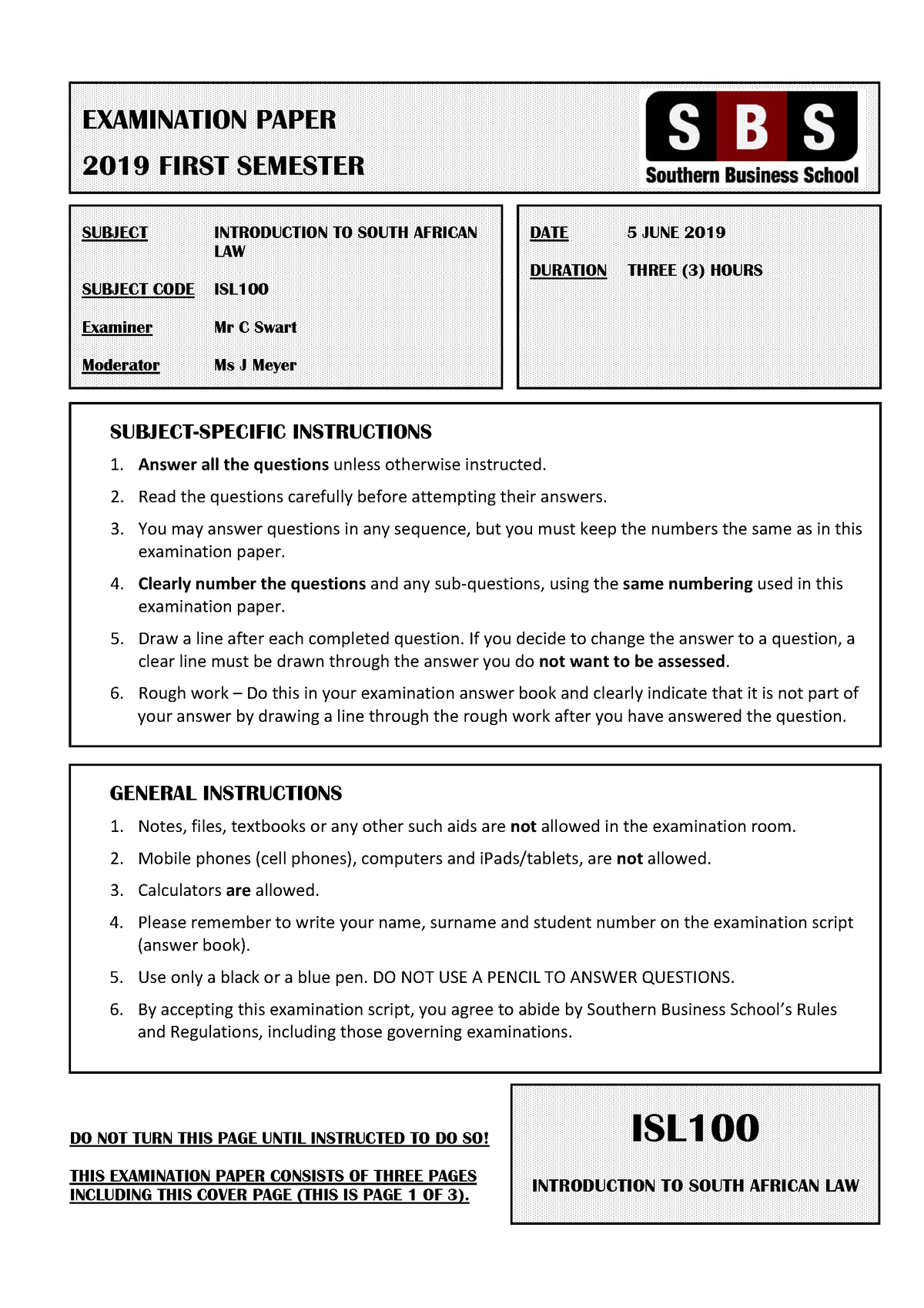 isl100-2019-01-exam-introduction-to-south-african-law-and-legal