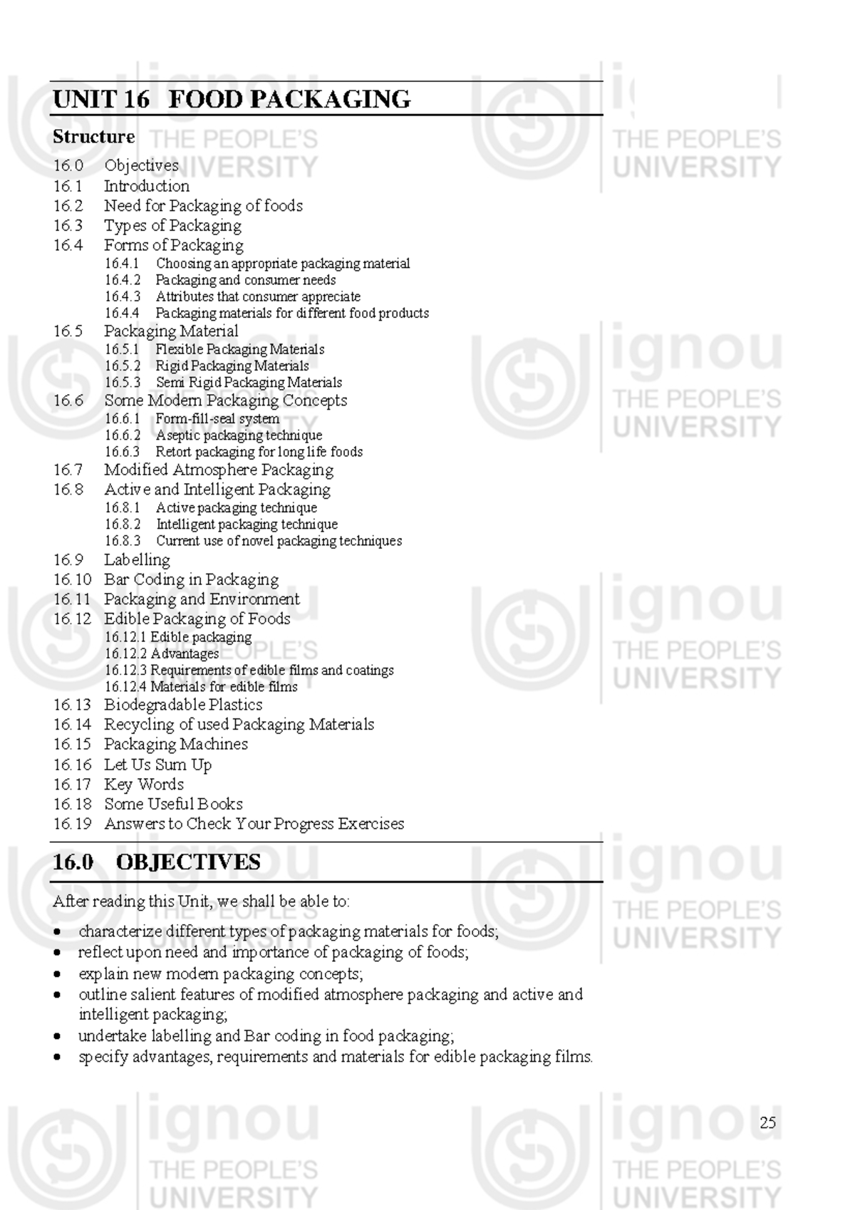 Food packaging - It's lecture notes - Food Packaging UNIT 16 FOOD ...