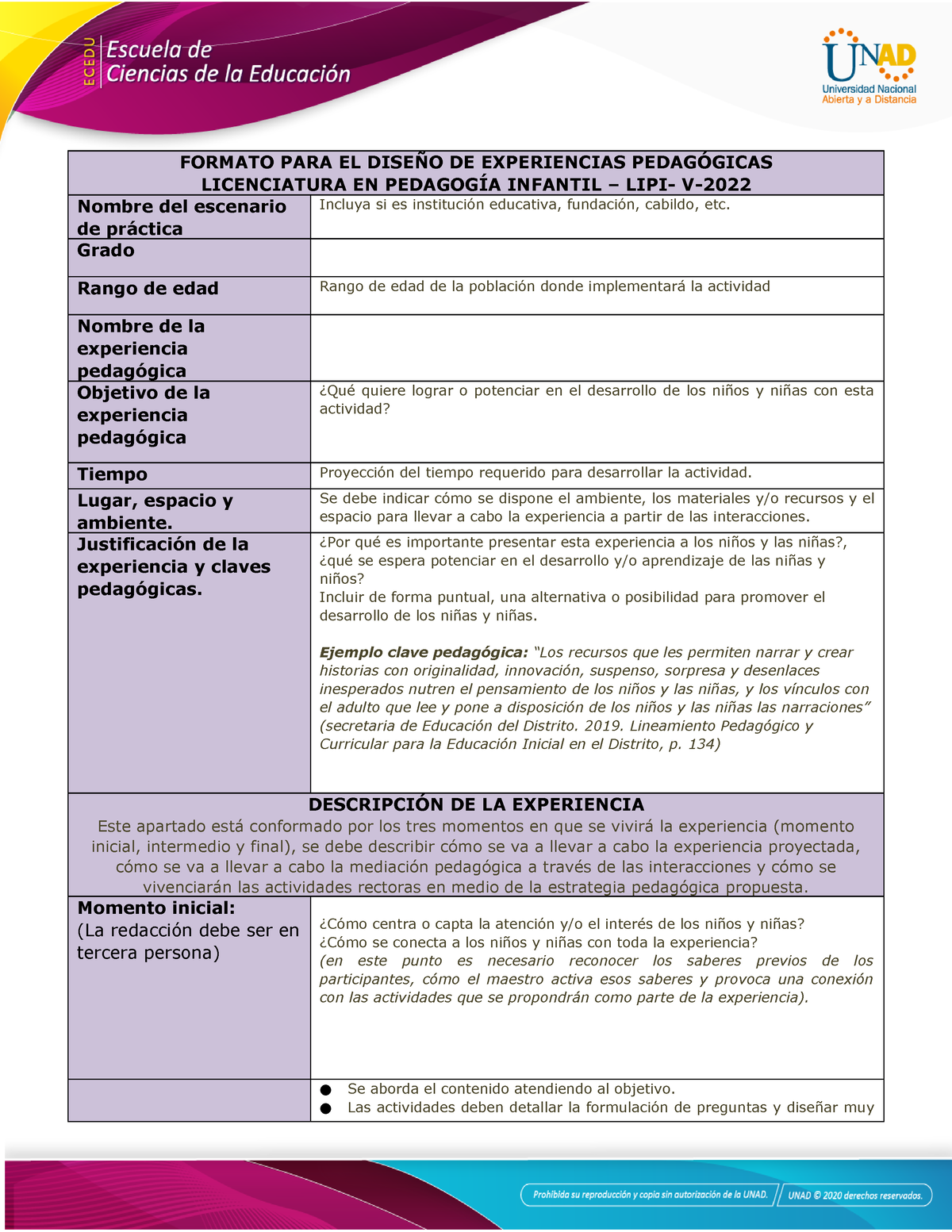 Anexo 4 Formato De Diseño De Experiencias Pedagogicas - FORMATO PARA EL ...