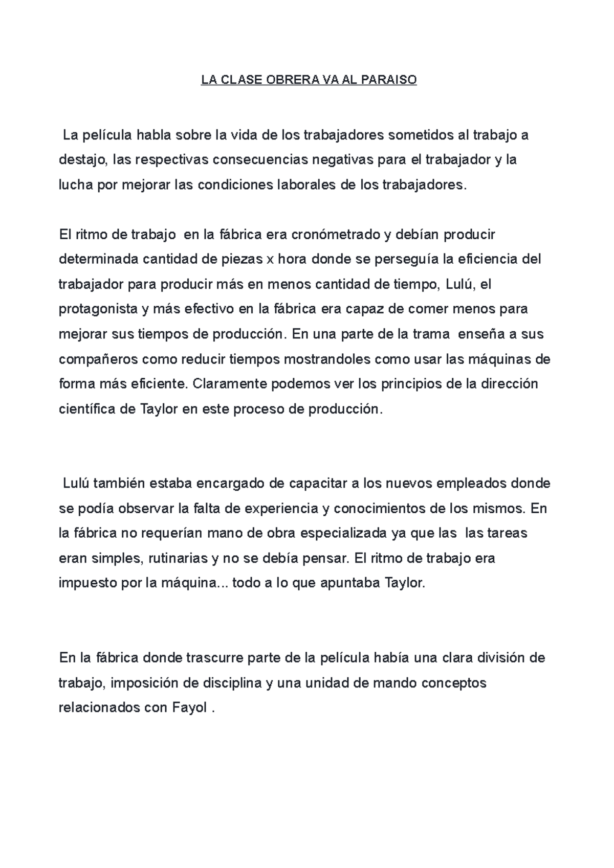 LA Clase Obrera VA AL Paraíso LA CLASE OBRERA VA AL PARAISO La película habla sobre la vida de LA Clase Obrera VA AL Paraíso LA CLASE OBRERA VA AL PARAISO La película habla sobre la vida de