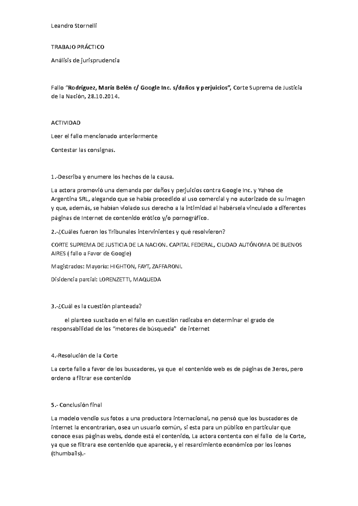 TP- Fallo Maria Belen Rodriguez. - Leandro Stornelli TRABAJO PRÁCTICO ...