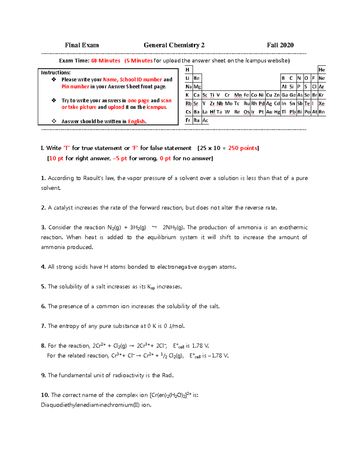 10001 2023112023 01 - afafafafa - Final Exam General Chemistry 2 Fall ...