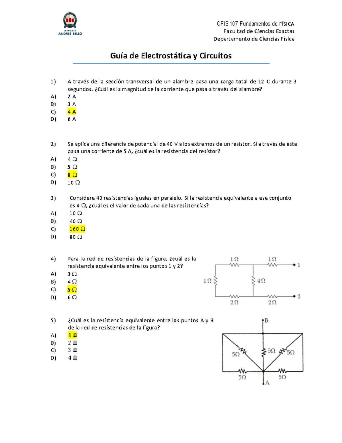 Guía Electrostática Y Circuitos CFIS-107 - CFIS 107 Fundamentos De ...