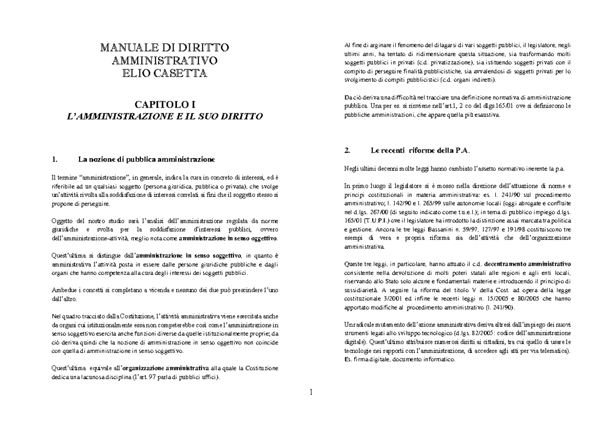 Nozioni Di Diritto Amministrativo Riassunto Pdf