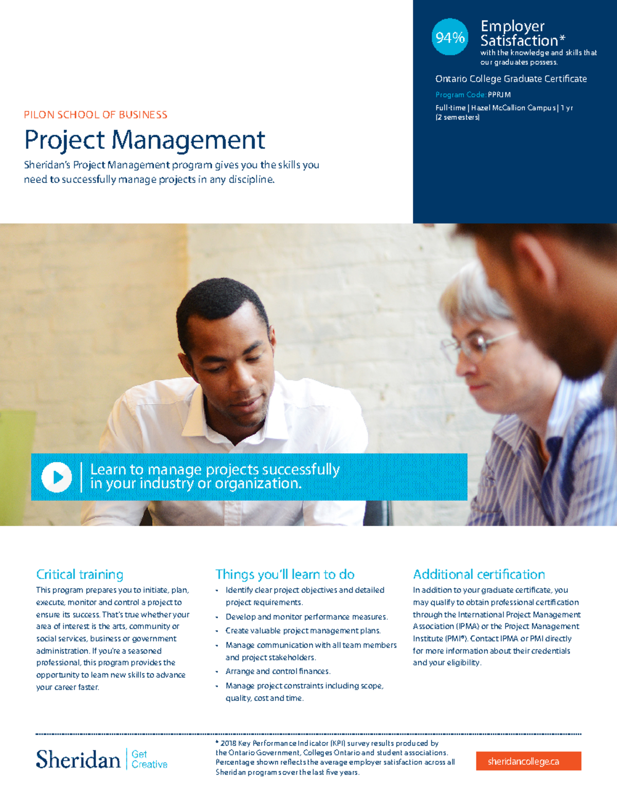 Project-management en - sheridancollege PILON SCHOOL OF BUSINESS ...