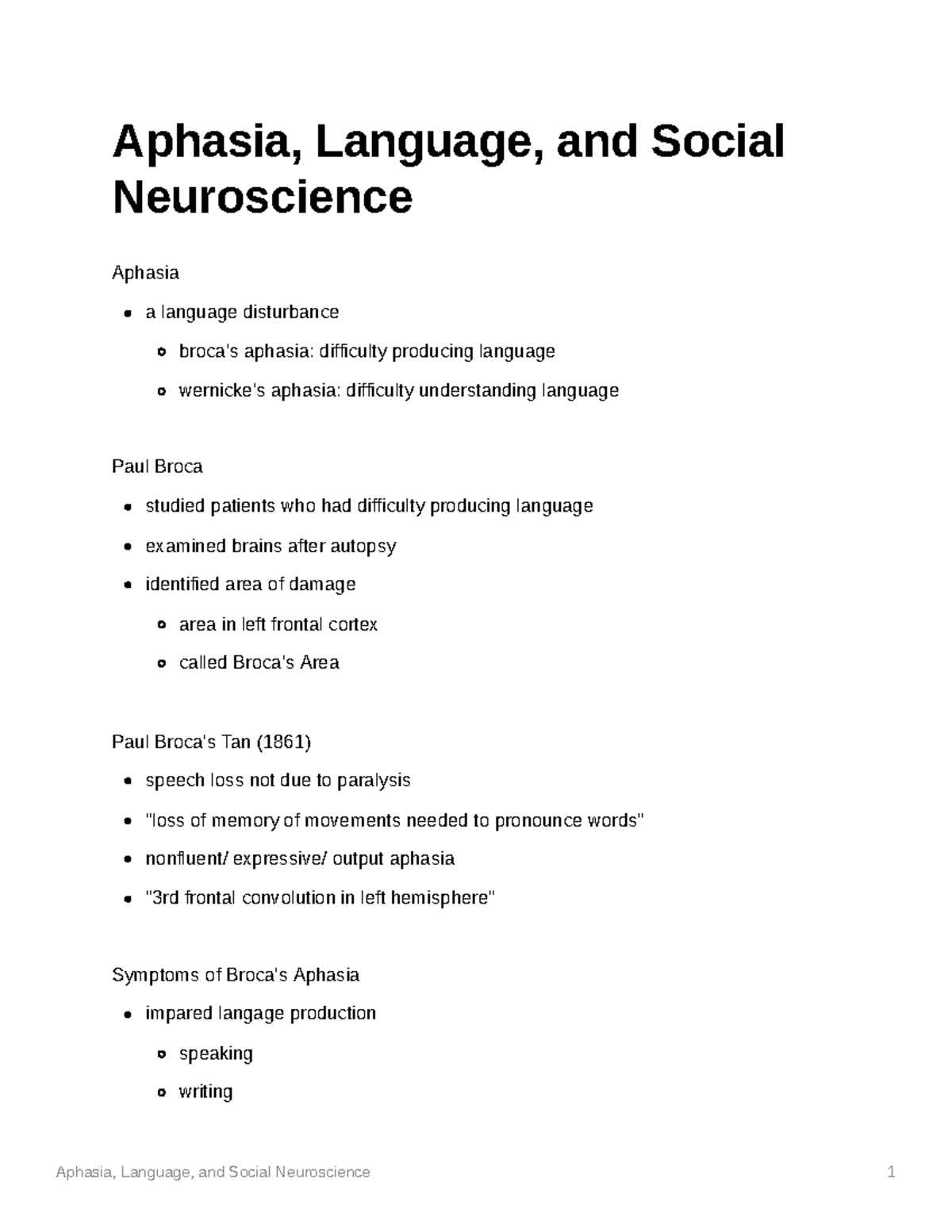 Aphasia Language and Social Neuroscience - Aphasia, Language, and ...