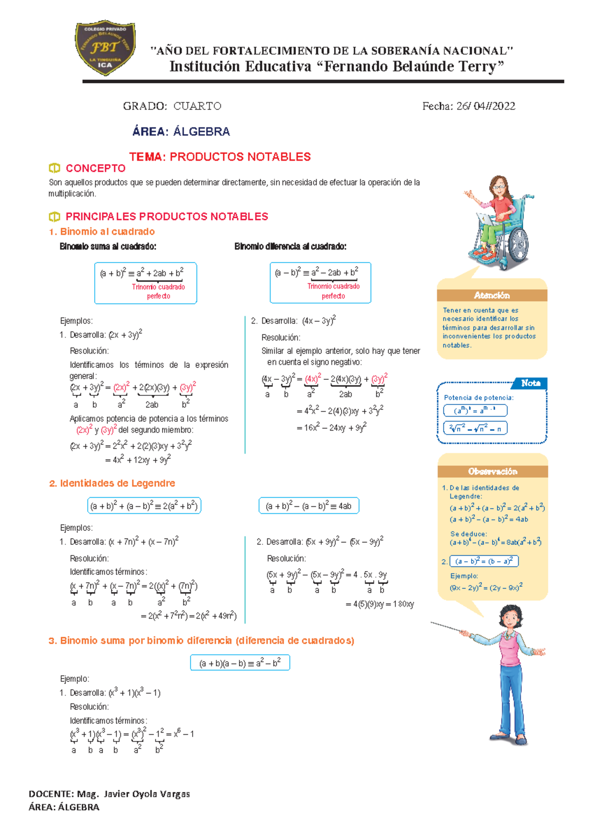 Ficha 4 - Ál Gebra Cuarto ...................jkhb - 