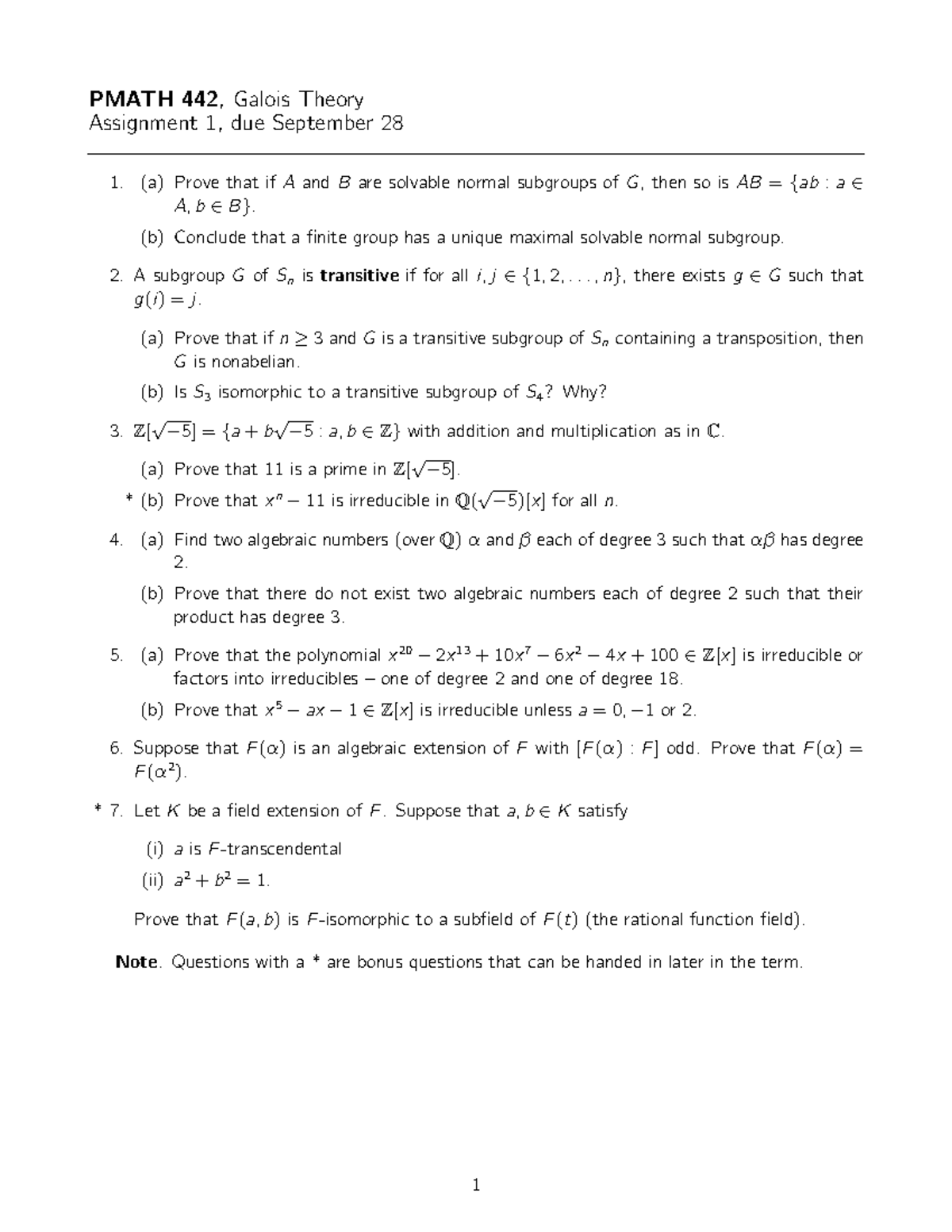 Seminar Assignments Assignment 1 5 Studocu