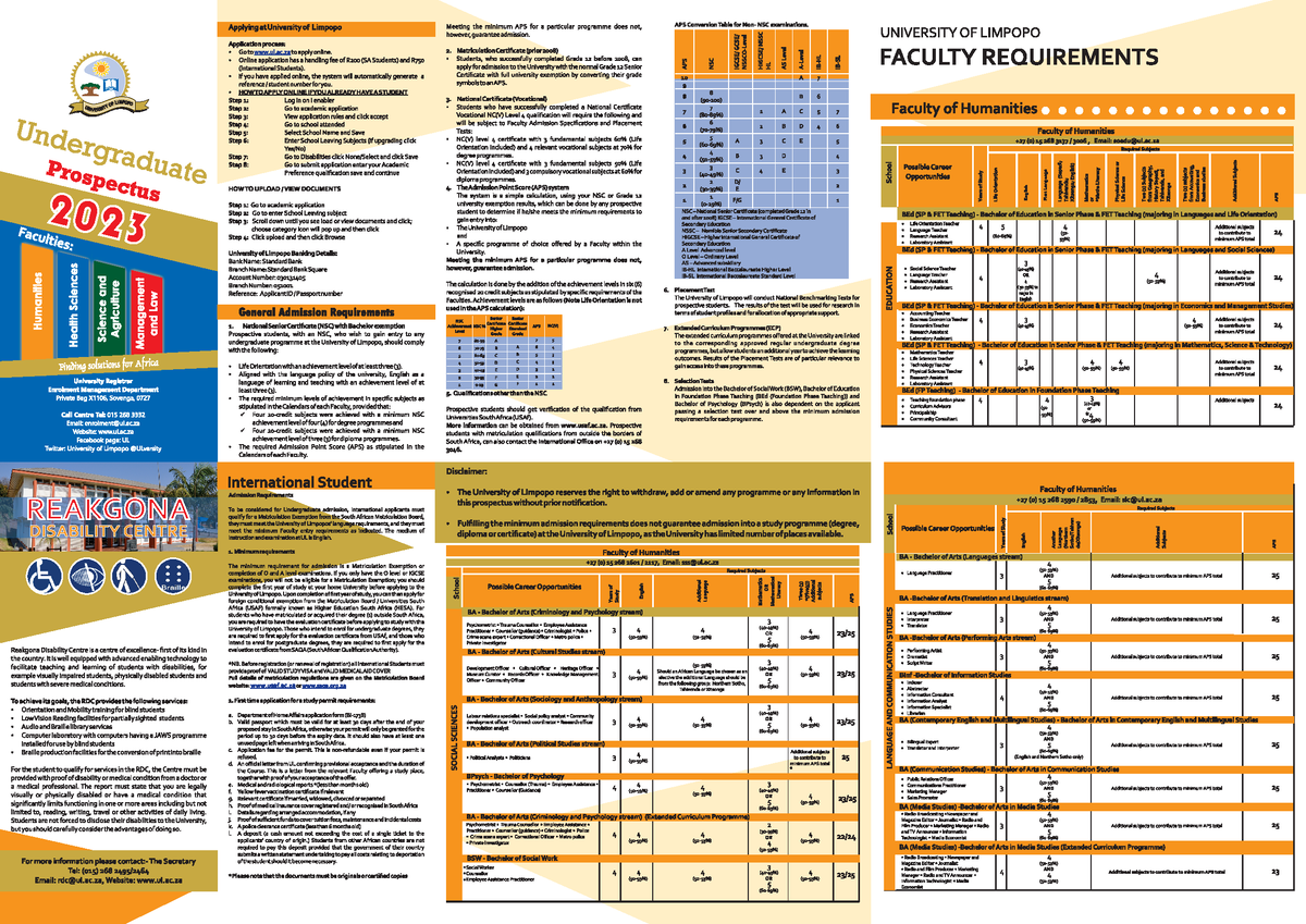 UL Prospectus 2023 Use this to practice MC/PC/VTC 16 IURI 273 Studocu