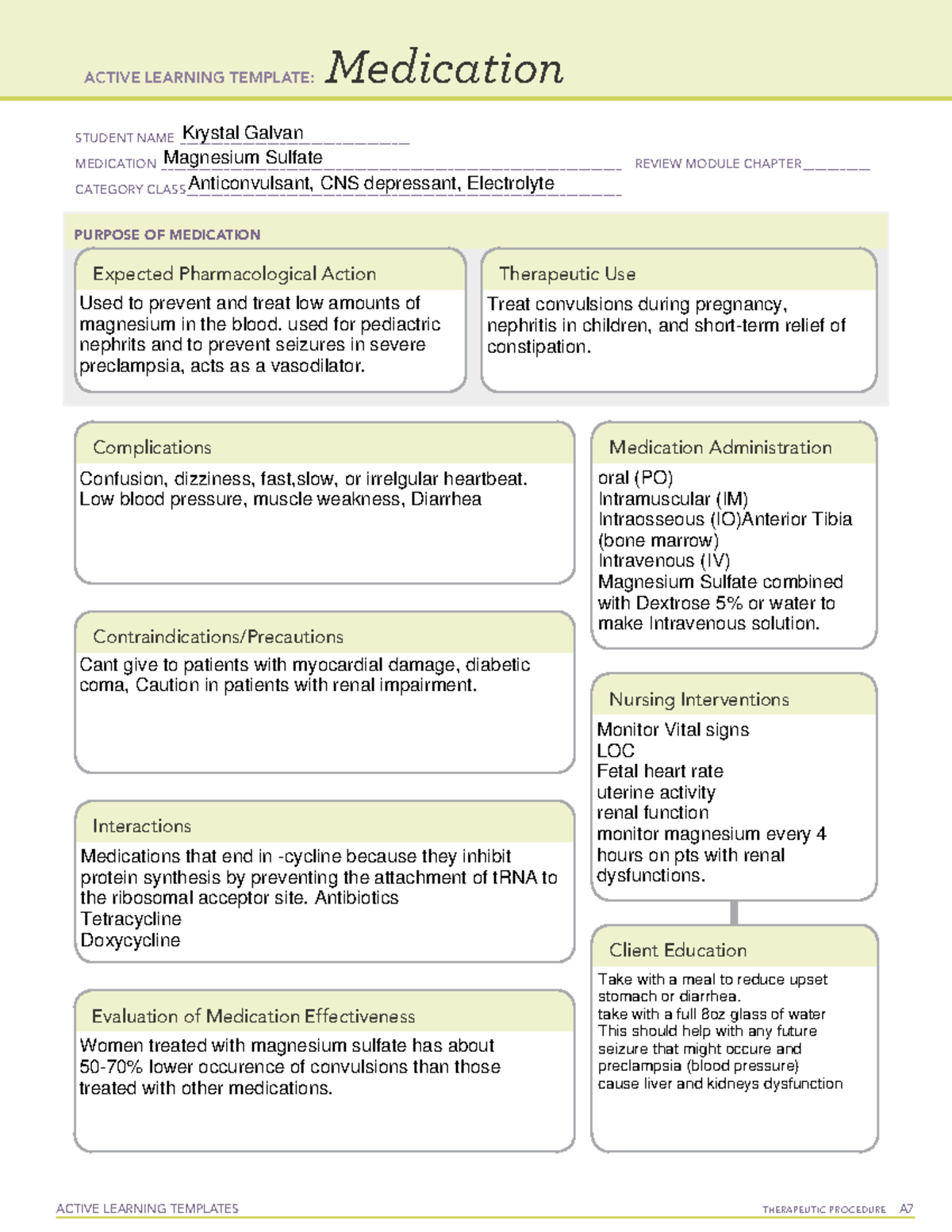 Magnesium Sulfate Template Print - ACTIVE LEARNING TEMPLATES ...