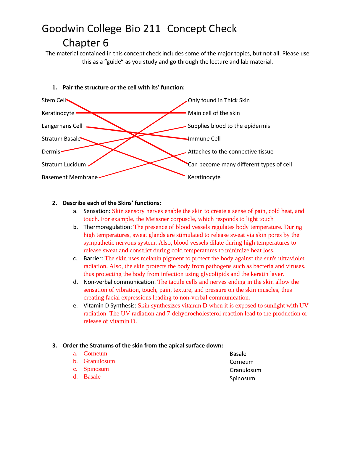 Chapter 6 Concept Check BIO 211 - Goodwin College Bio 211 Concept Check ...