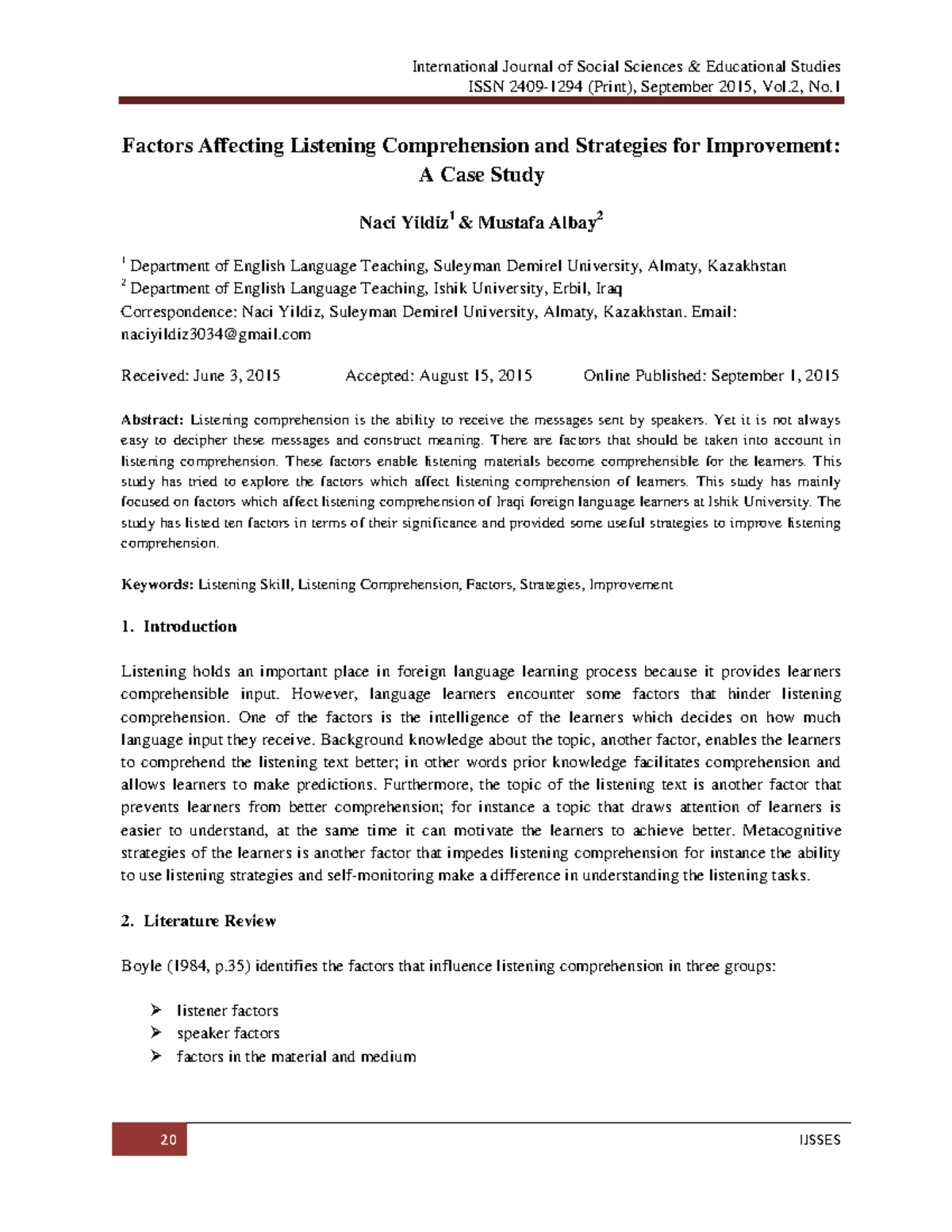 Factors Affecting Listening Comprehension and Strategies for ...