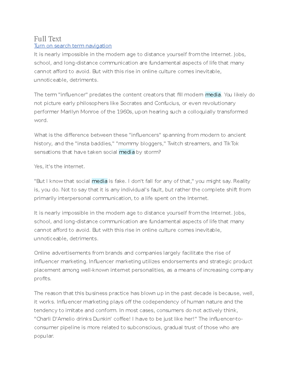 Research paper source #1 - Full Text Turn on search term navigation It ...