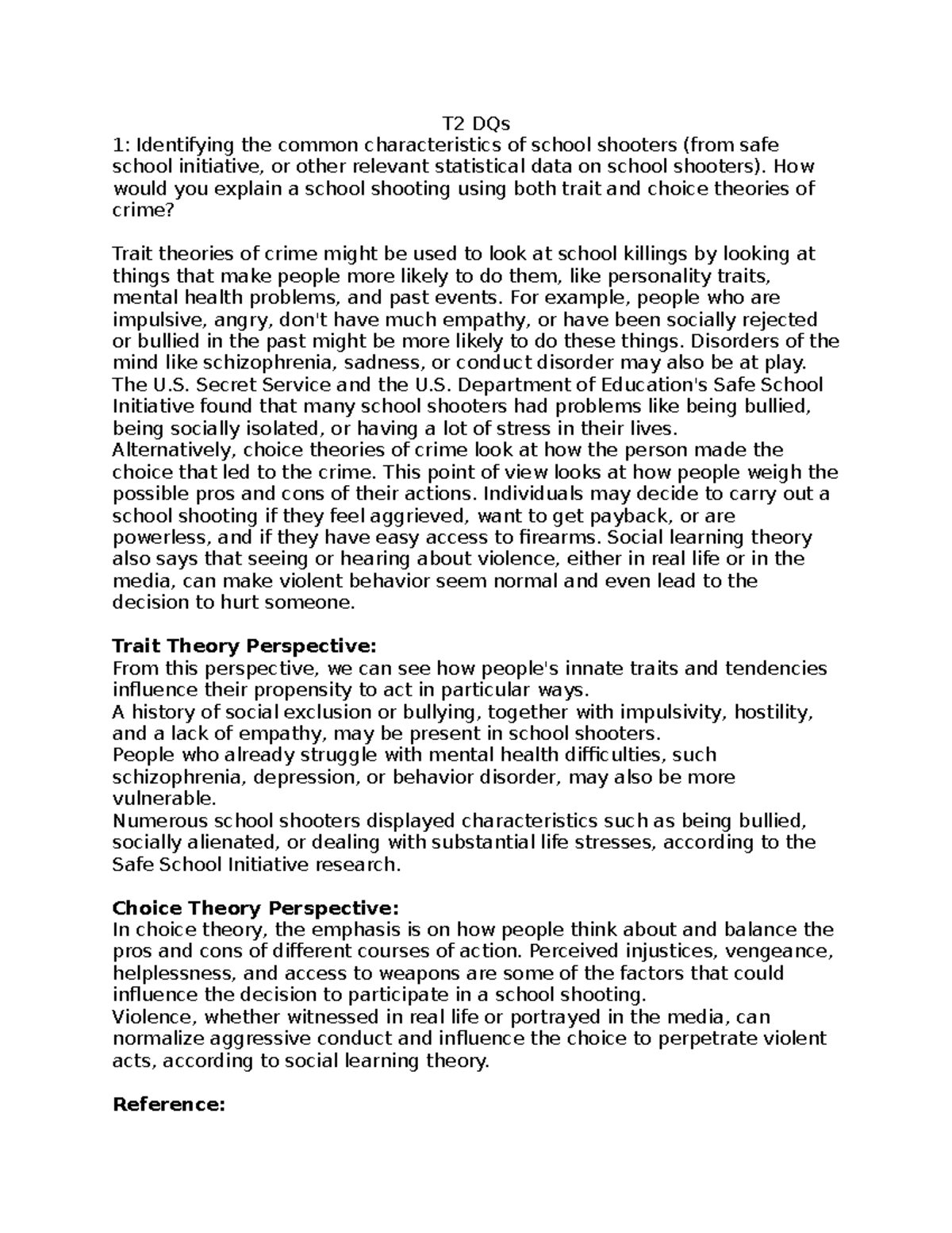 T2 DQs - discussion question - T2 DQs 1: Identifying the common ...