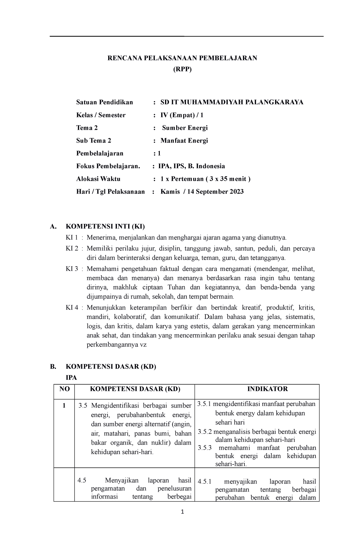 Rpp Kelas 4 Tematik Tema 2 Subtema 2 Pem Rencana Pelaksanaan Pembelajaran Rpp Satuan 8195