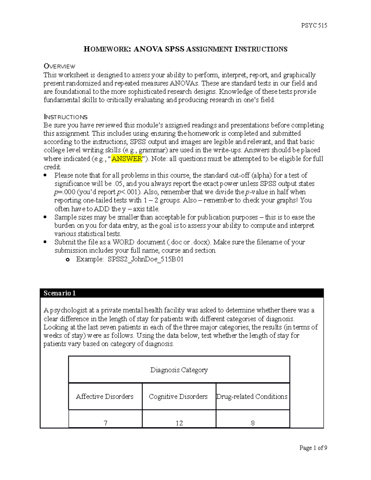 spss homework answers