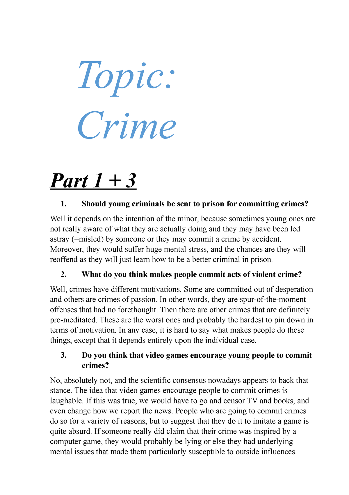 crime related ielts essay topics