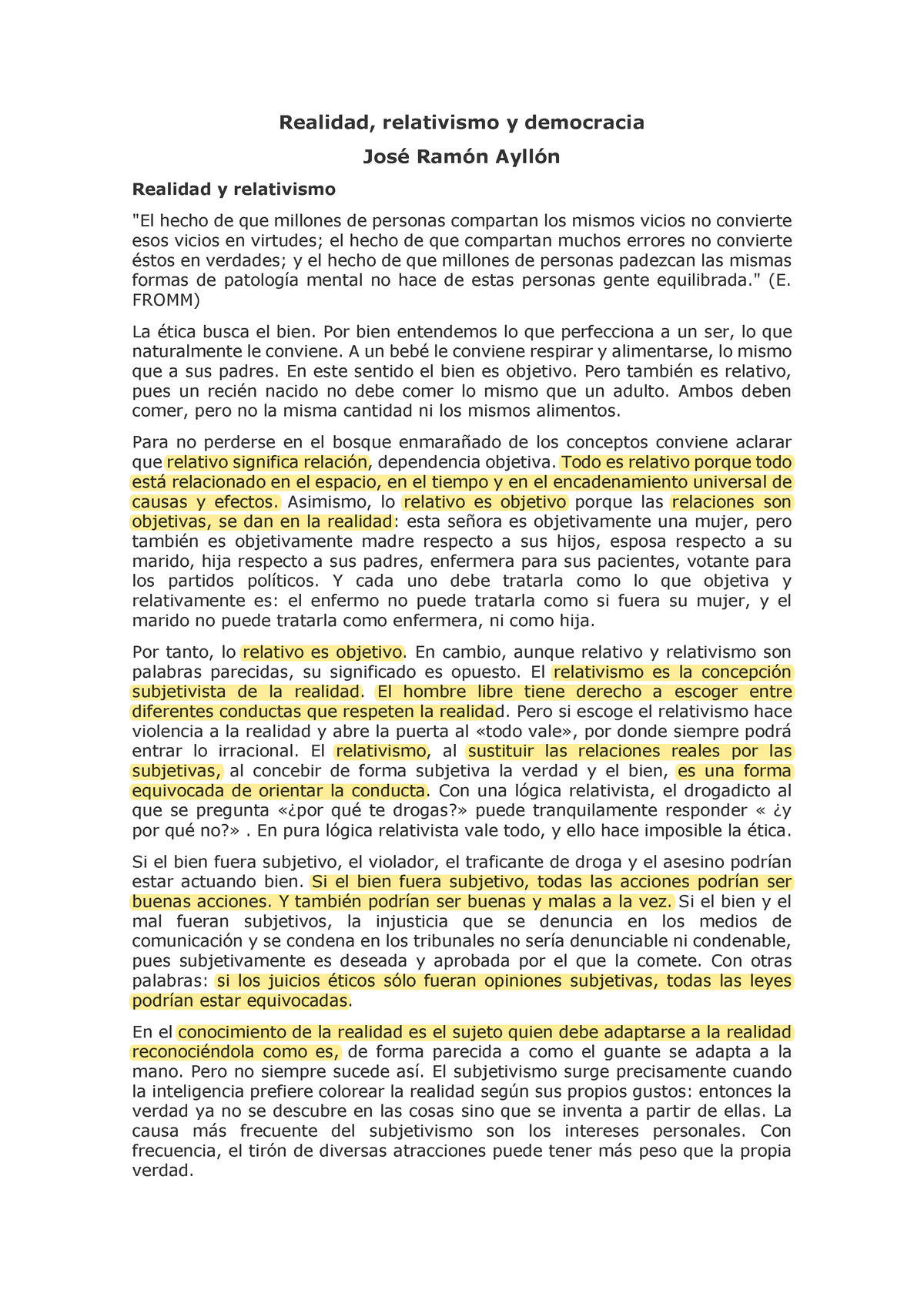 Resumen De La Lectura Realidad Y Relativismo - Realidad, Relativismo Y ...