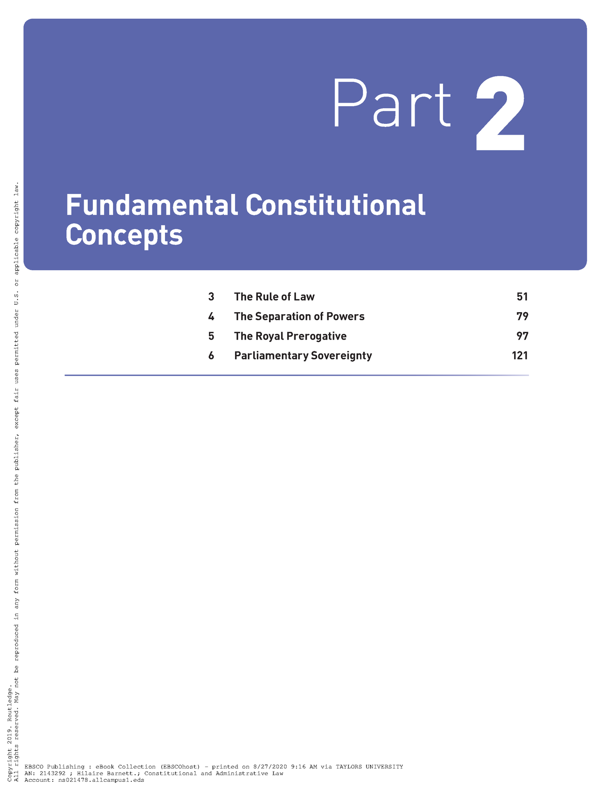 Hilaire Barnett 2019 Part2Fundamental Const Constitutional And Admi ...