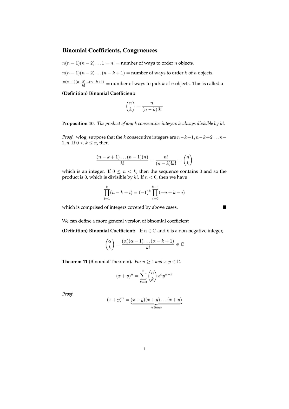 Binomial Coefficients, Congruences - Mathematics - Studocu