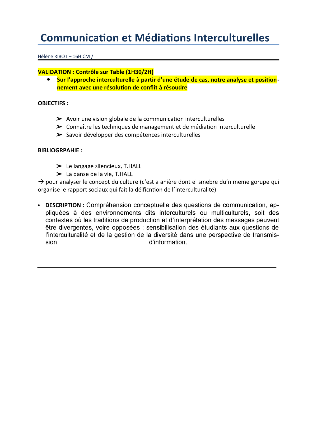 Communication Et Médiations Interculturelles Communication - 