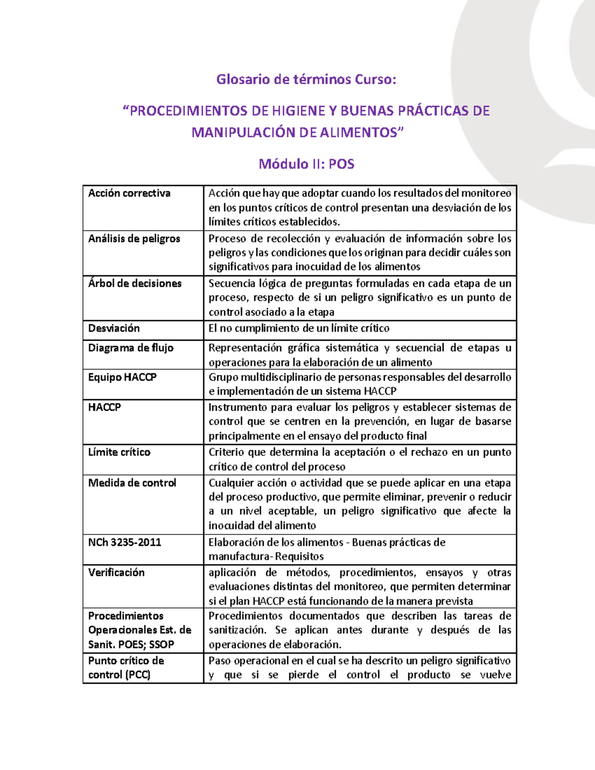 1.- Glosario DE TÉ Rminos POS - Glosario De Términos Curso ...