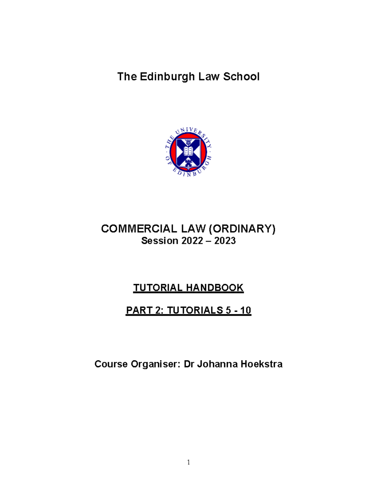 Commercial Law Tutorials 5-10 2022-2023 - The Edinburgh Law School ...