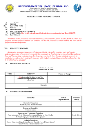 Example-Project-Proposal - Project Proposal Title: PAGSALINGOY: A Year ...