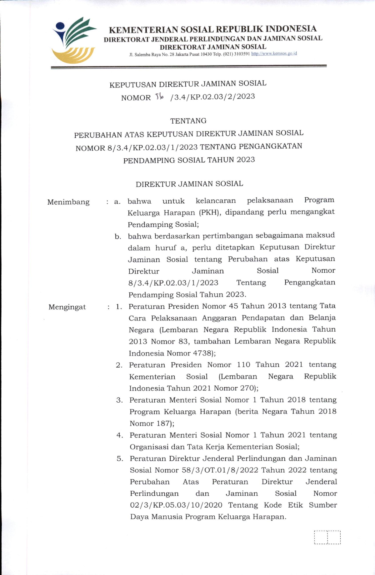 56, SK TTG Perubahan ATAS Keputusan DIR JS NO 8 TTG Pengangkatan PDP ...