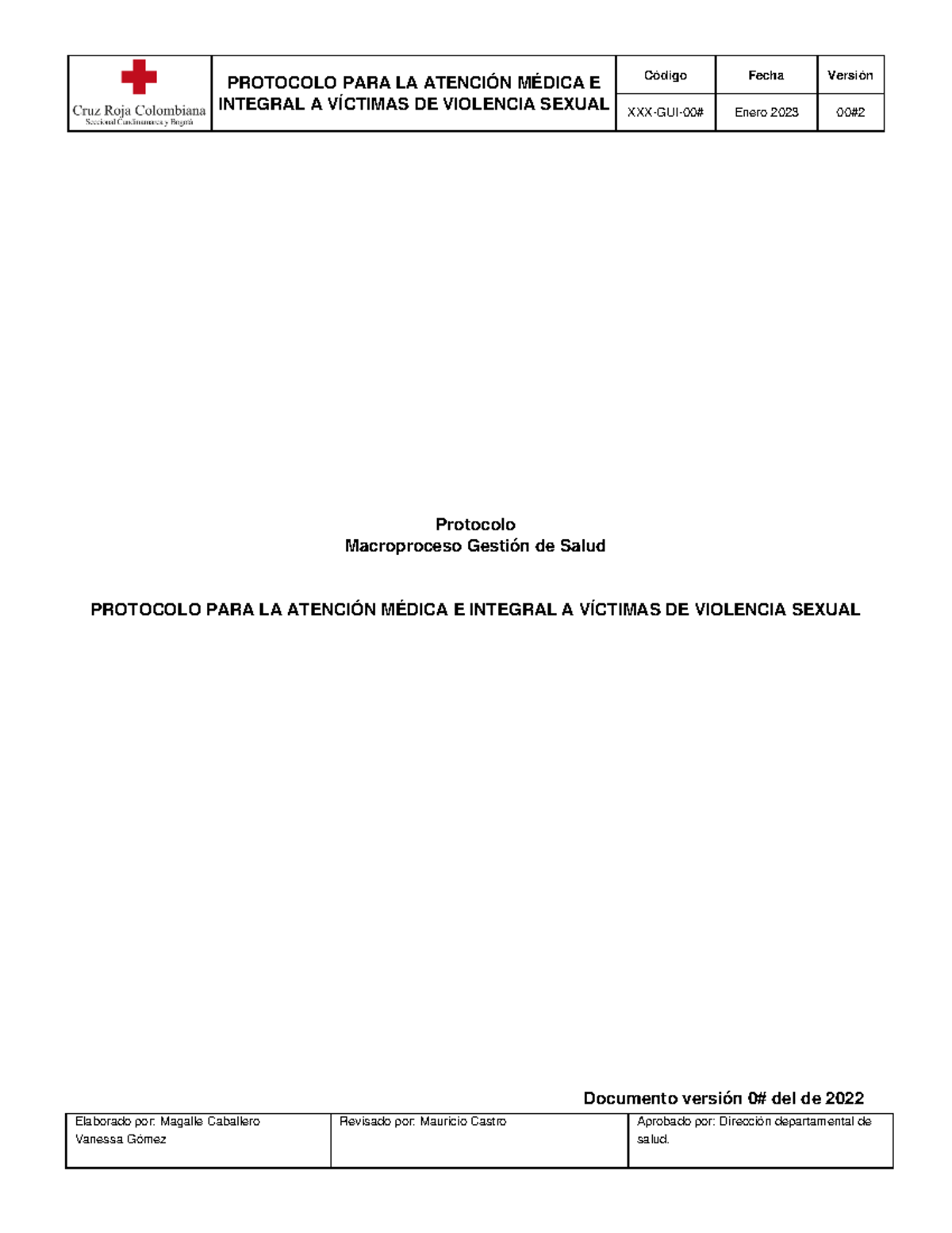 Protocolo PARA LA Atención Médica E Integral A Víctimas DE Violencia ...