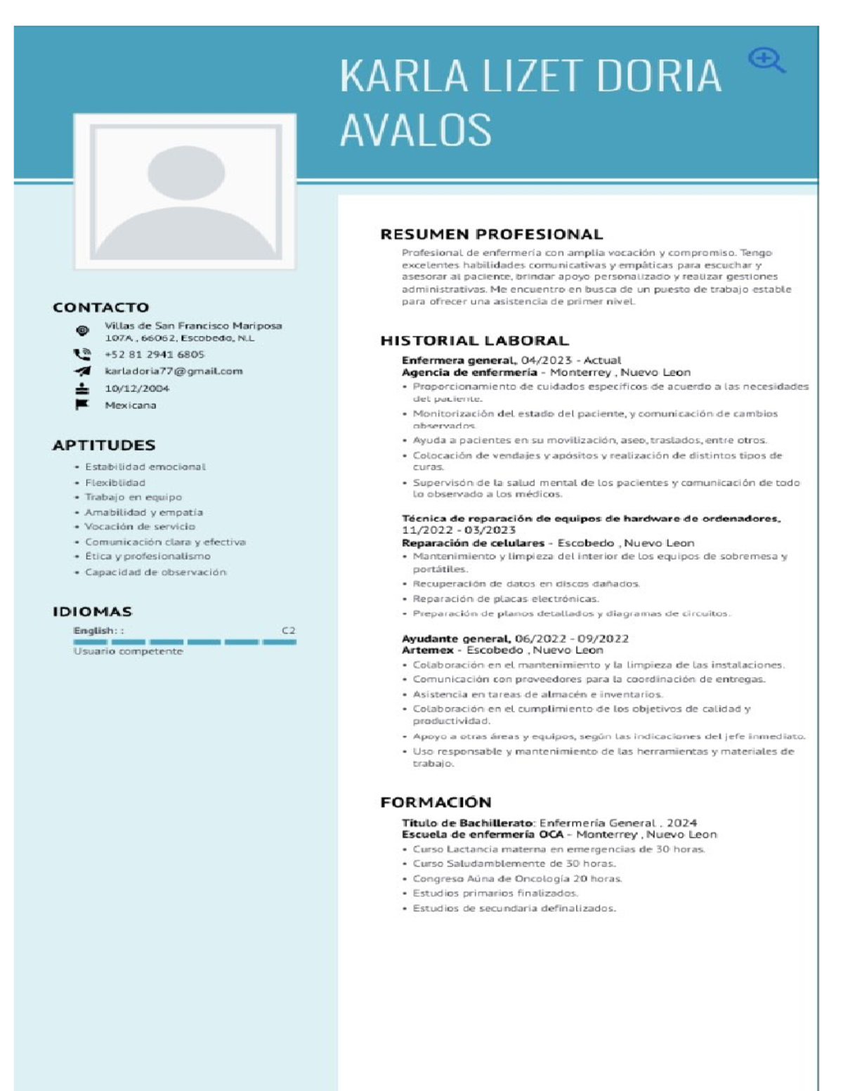 Curriculum vitae - Informática I - Studocu