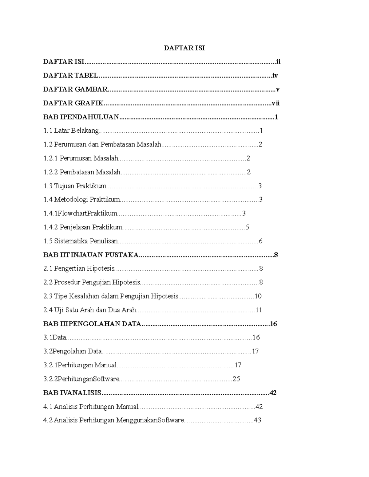 Format Laporan Praktikum Modul 2 Pengujian Hipotesis - DAFTAR ISI ...