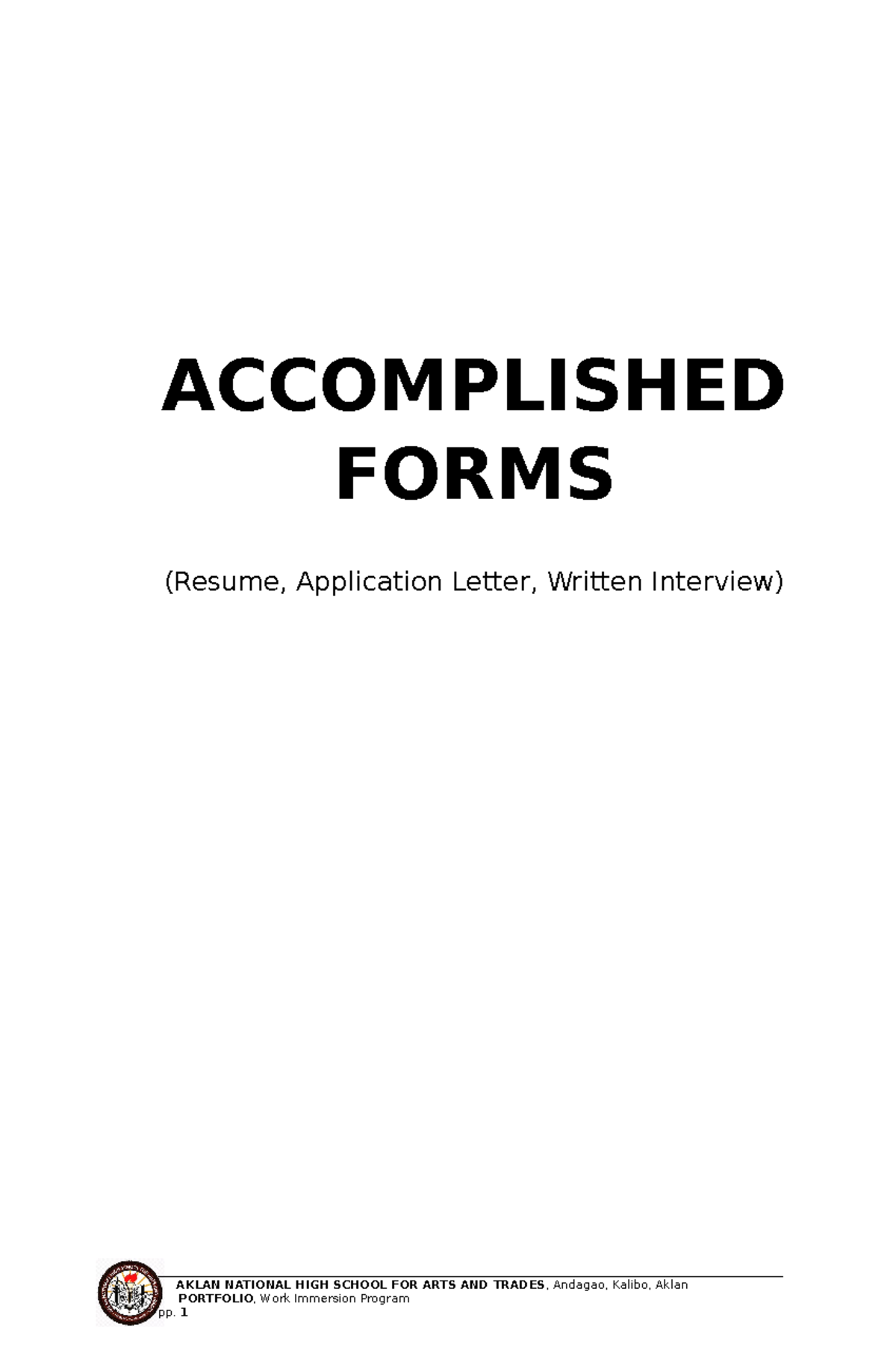 Portfolio (1) Mary Grace - ACCOMPLISHED FORMS (Resume, Application ...