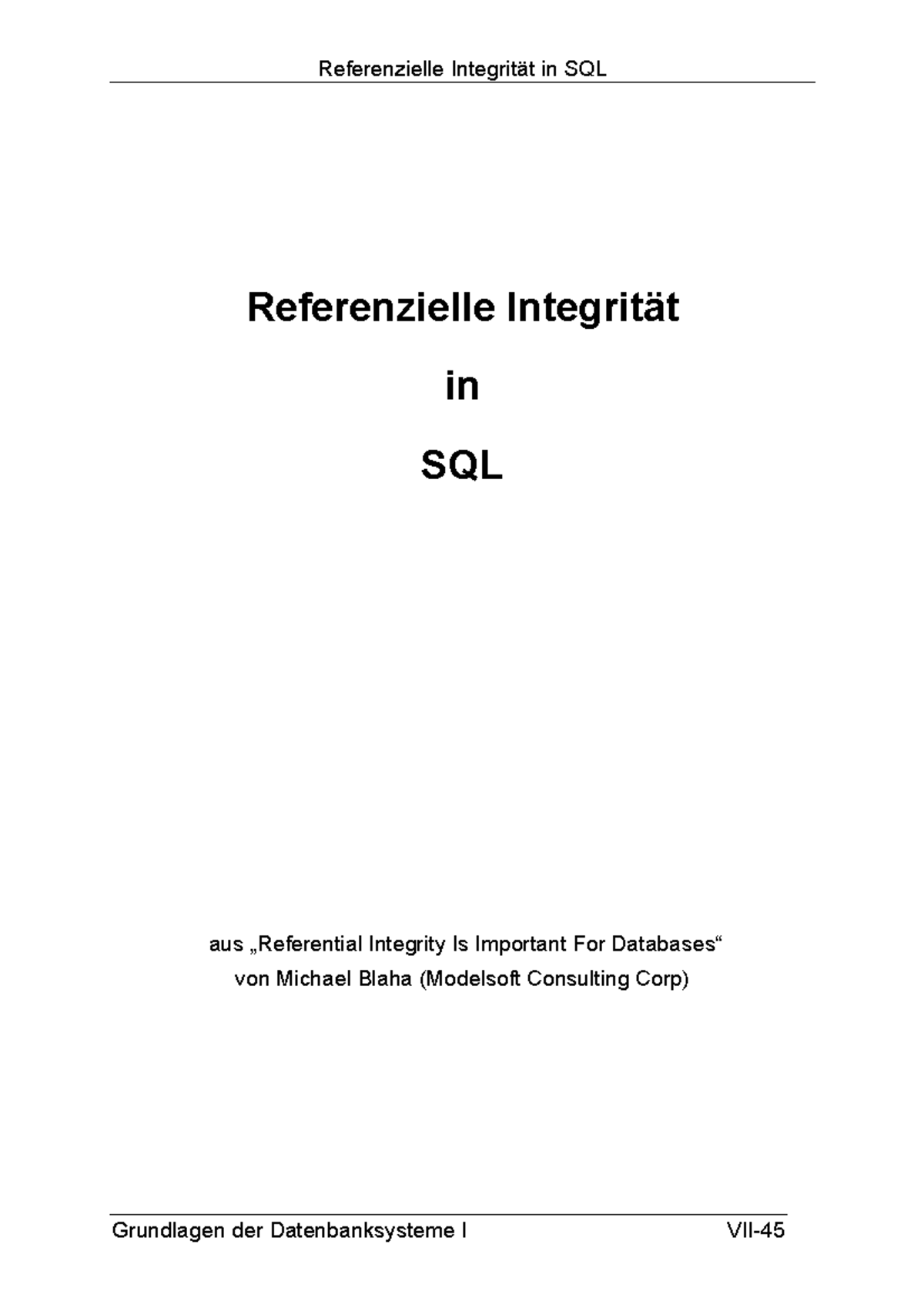 07d referentielle integritaet in sql - Referenzielle Integrität in SQL ...