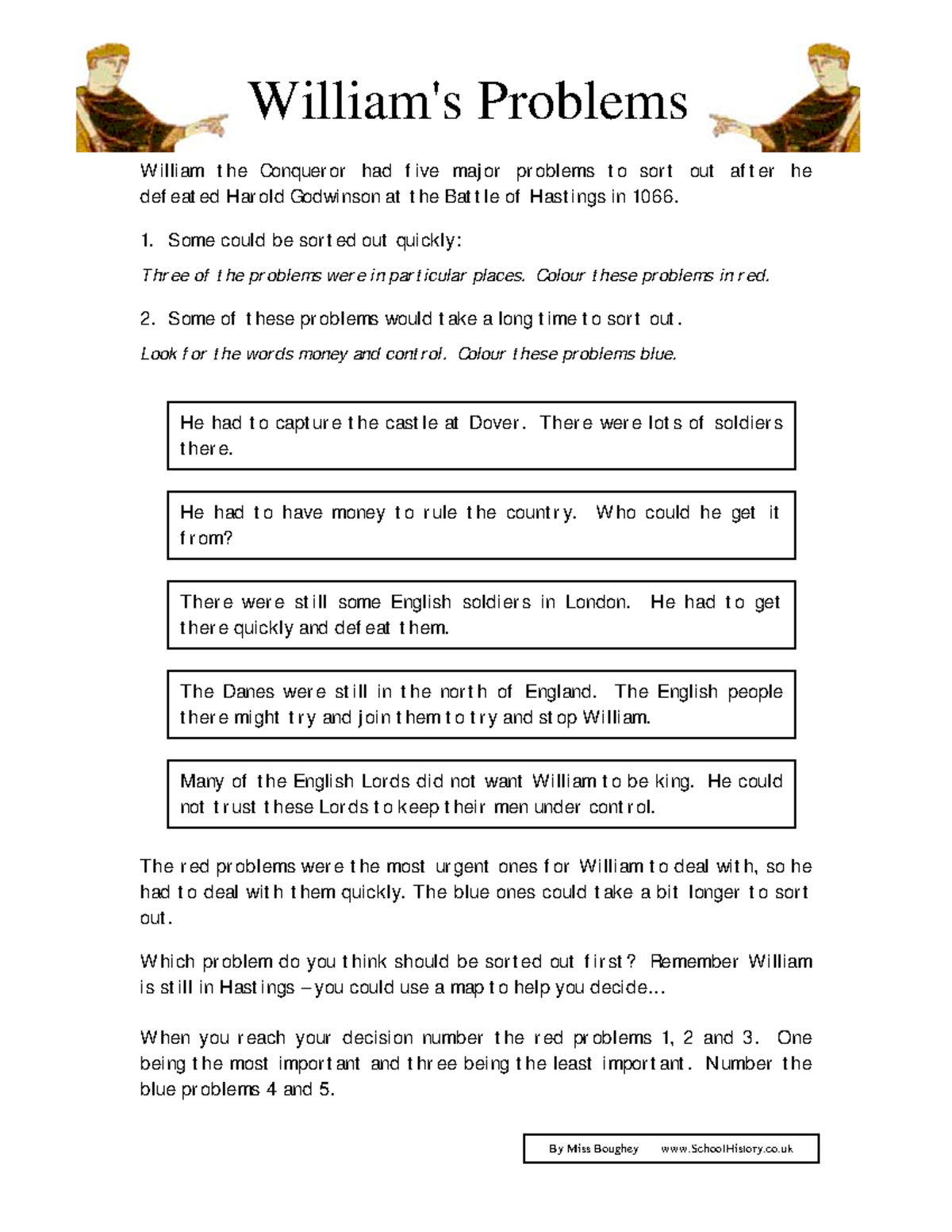 Williamsproblems 1 - WQYTHEWTRY - William's Problems William the ...