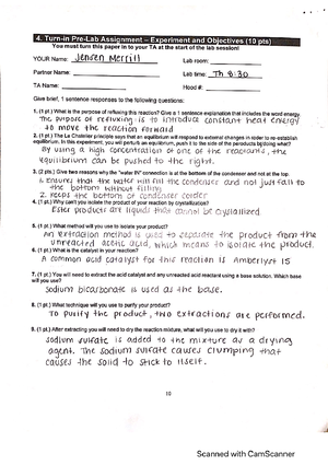 Infrared Spectroscopy Pre-lab/Objective questions - 15 4. Turn-in Pre ...