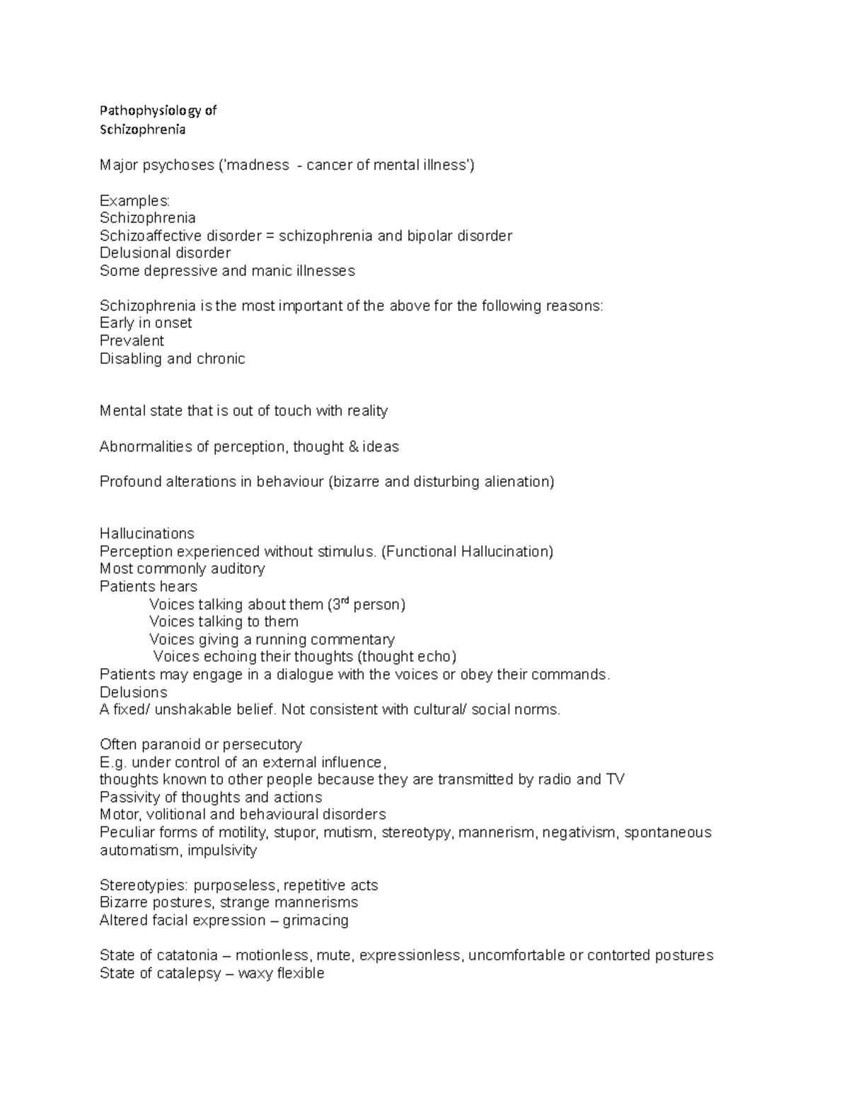 Schizophrenia - The Central Nervous System and Mental Health lecture ...