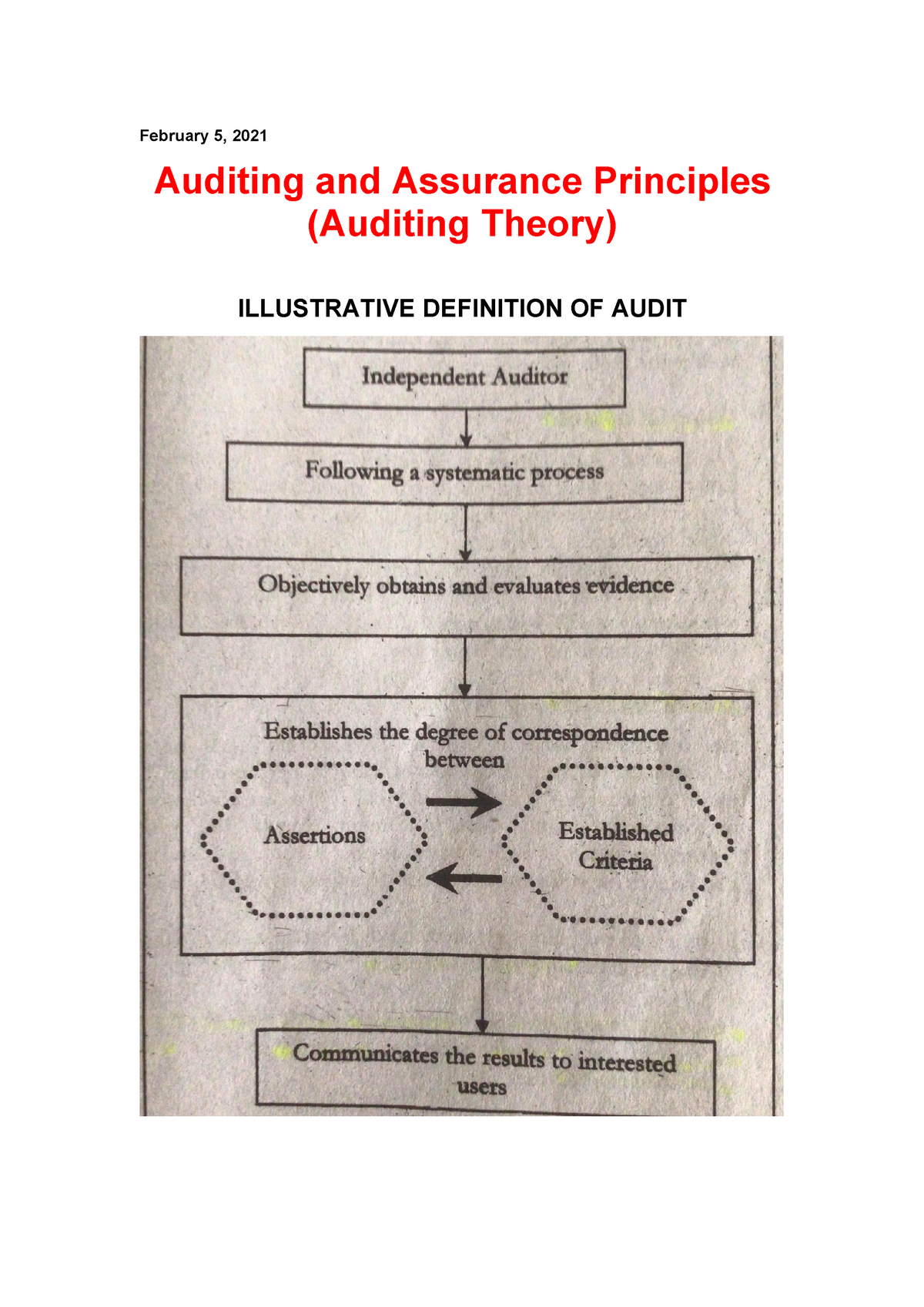 Module-1 - Audit Practical Standards - February 5, 2021 Auditing And ...