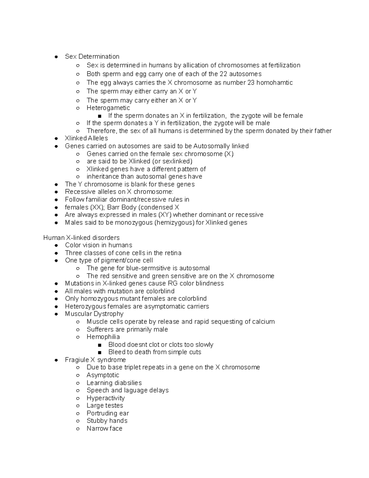 Sex Determination X Linked Disorders And Dna Replication Sex