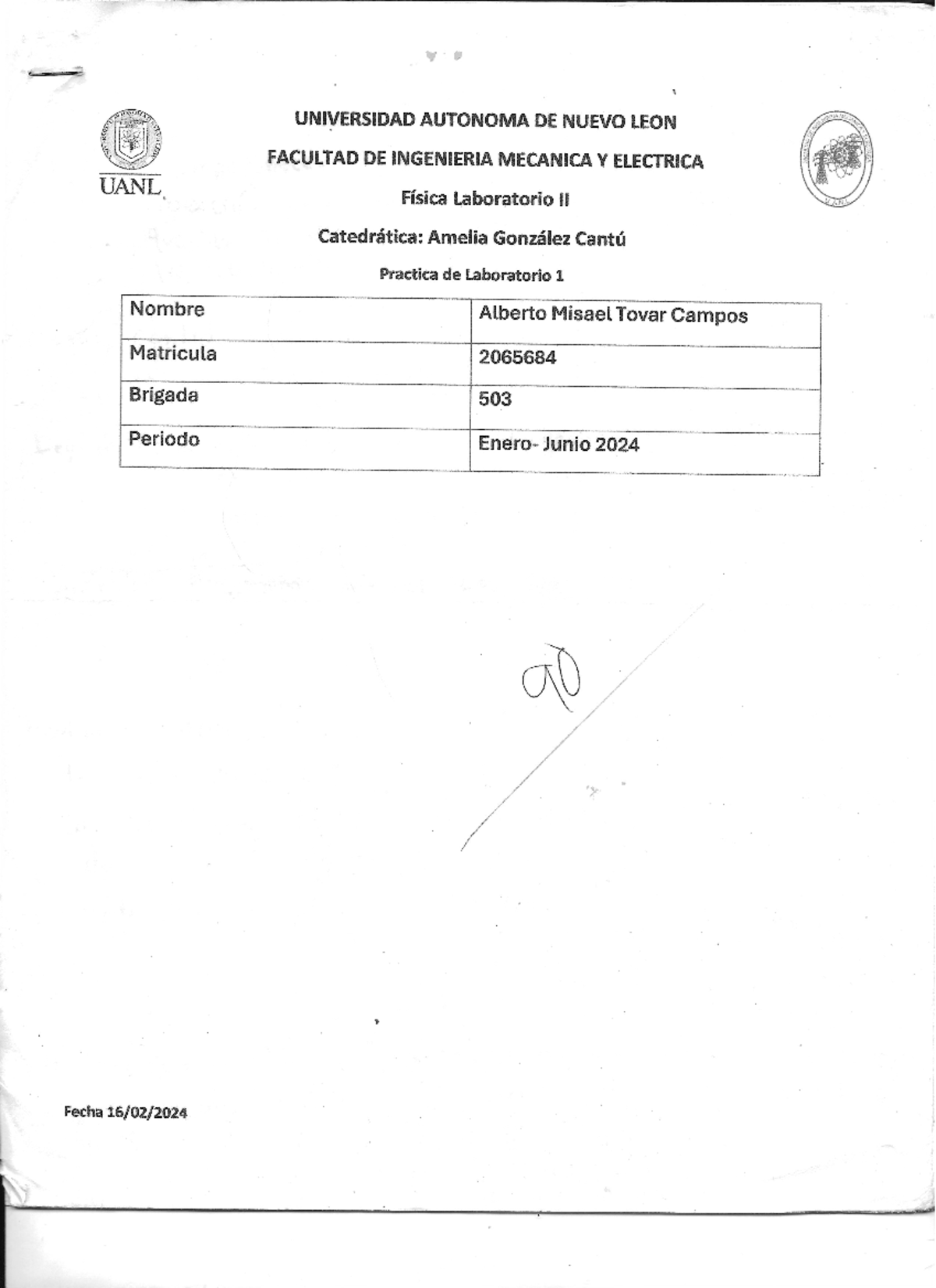 Practica 1 - Reporte de lab fisica 2 - TONOM UNIVERSIDAD AUTONOMA DE ...