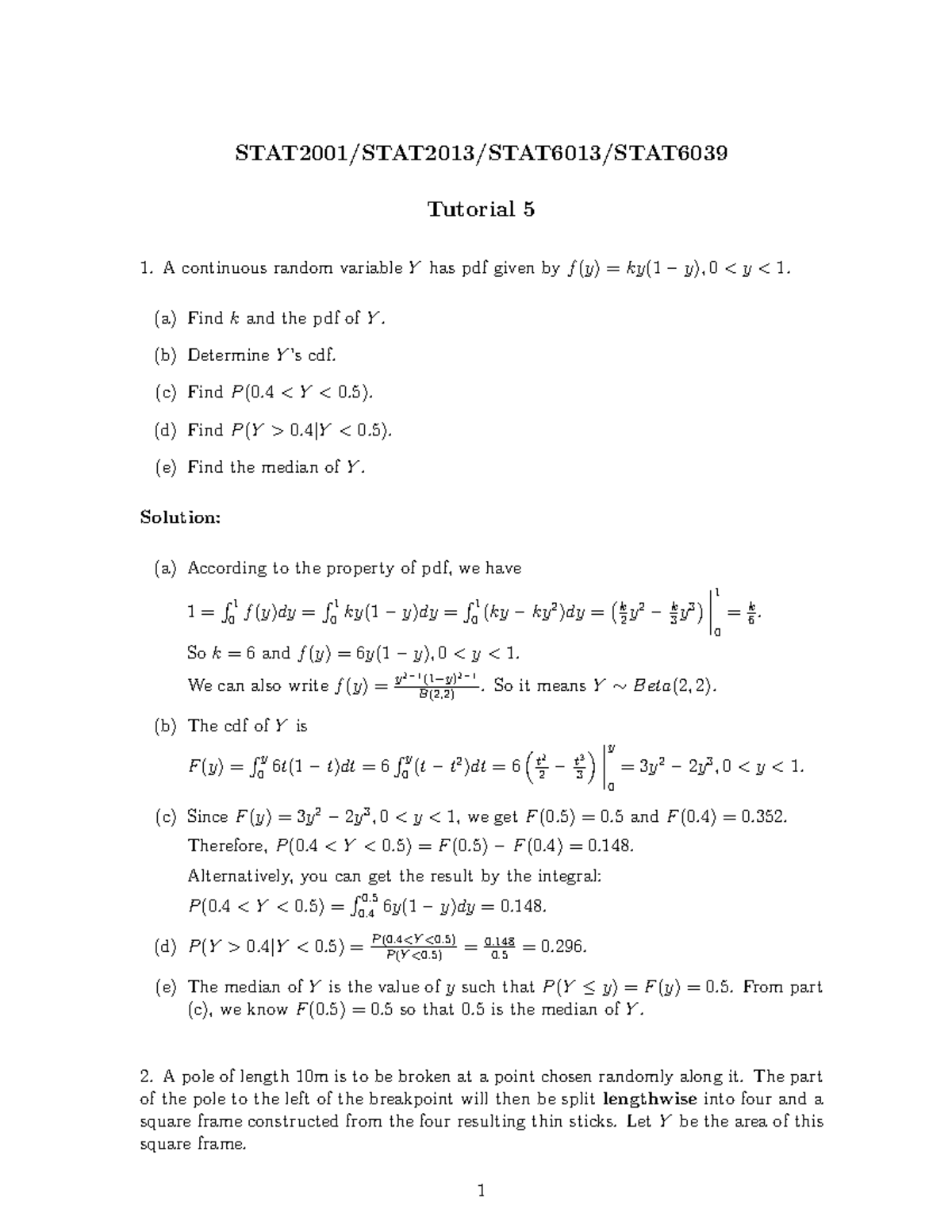 Solution Of Tutorial 5 Stat01 Studocu Solution Of Tutorial 5 Stat01 Studocu