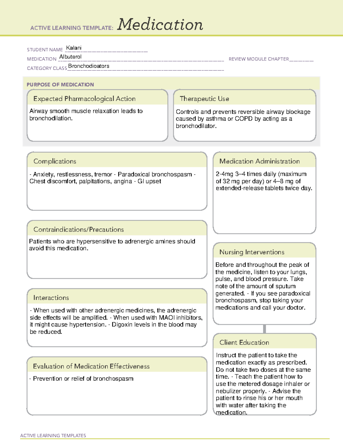 [Template] medication restricted - ACTIVE LEARNING TEMPLATES Medication ...