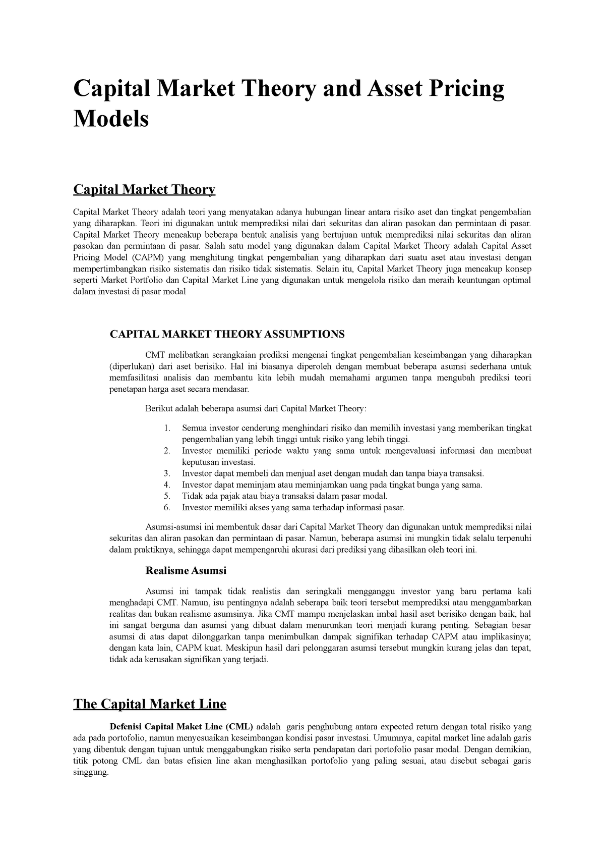 case study of capital market