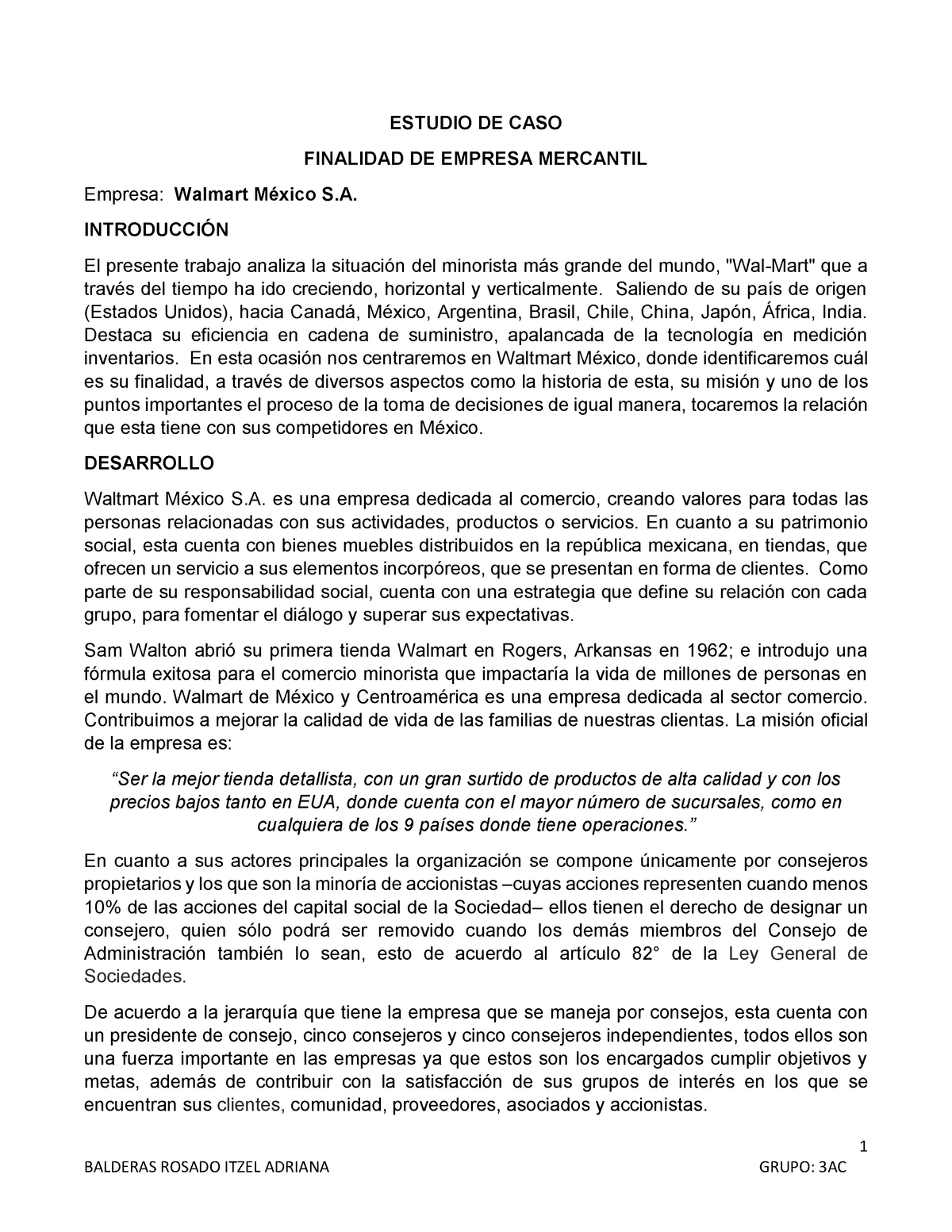 Estudio De Caso Sobre La Finalidad De La Empresa Mercantil - 1 ESTUDIO ...